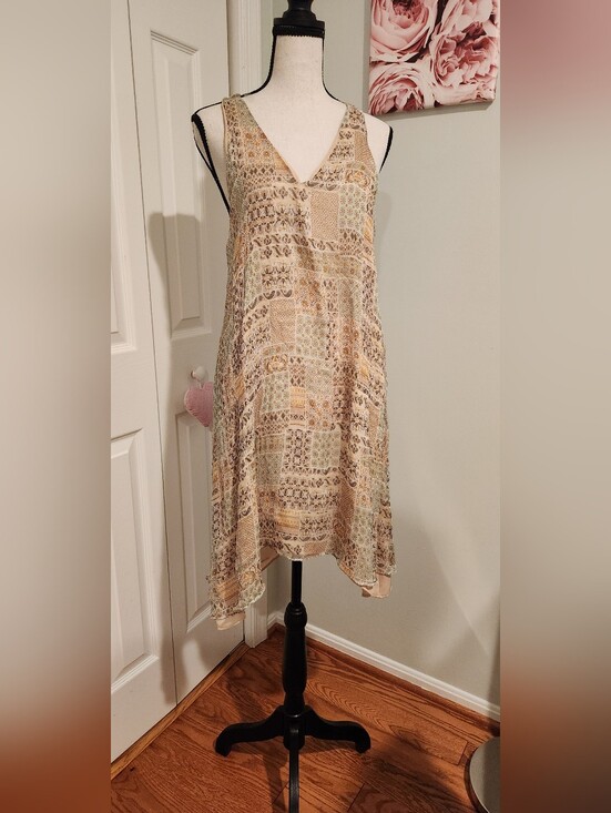Massimo Dutti Dresses & Skirts - Massimo Dutti Silk Patchwork Asymmetrical Slip Dress